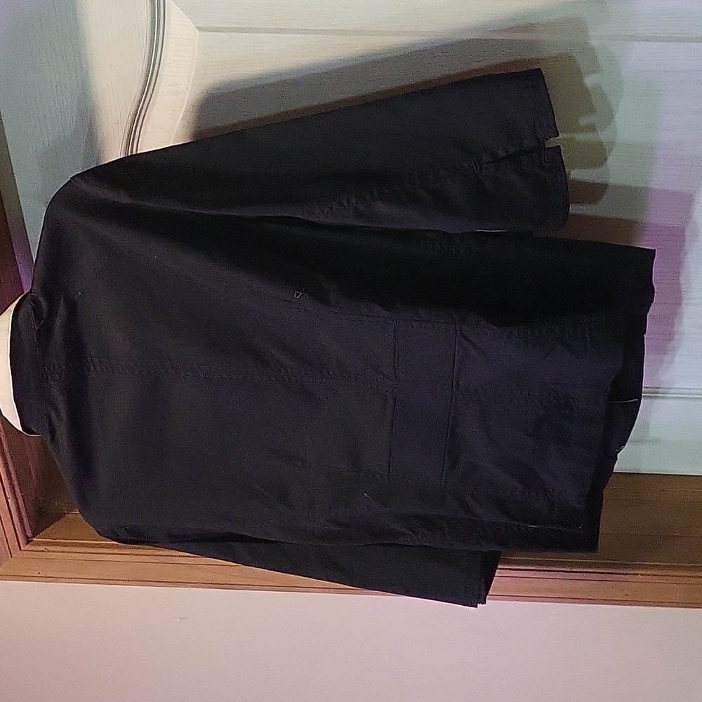 Michael Kors M 8 Chino Black And Tan tipped Blazer Jacket Excellent 3/4 slv - Picture 4 of 5